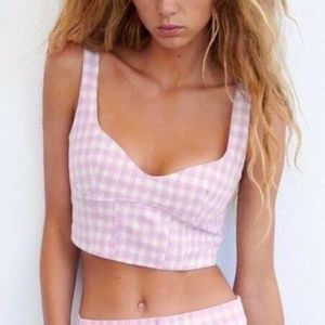 Zara Purple Checkered Tank Top